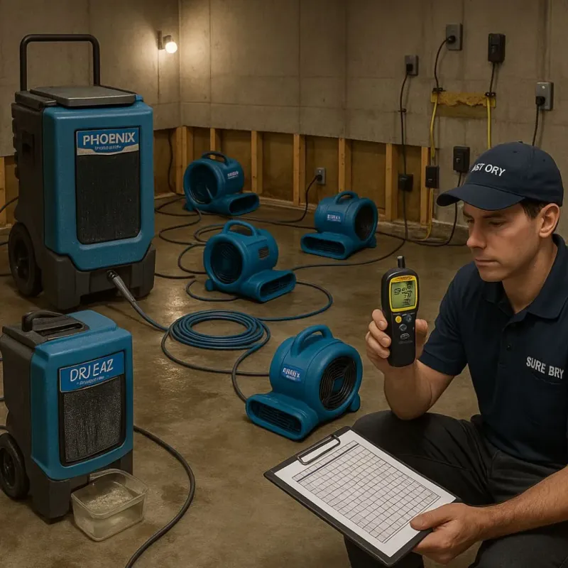Structural Drying and Dehumidification process in Aliquippa, PA